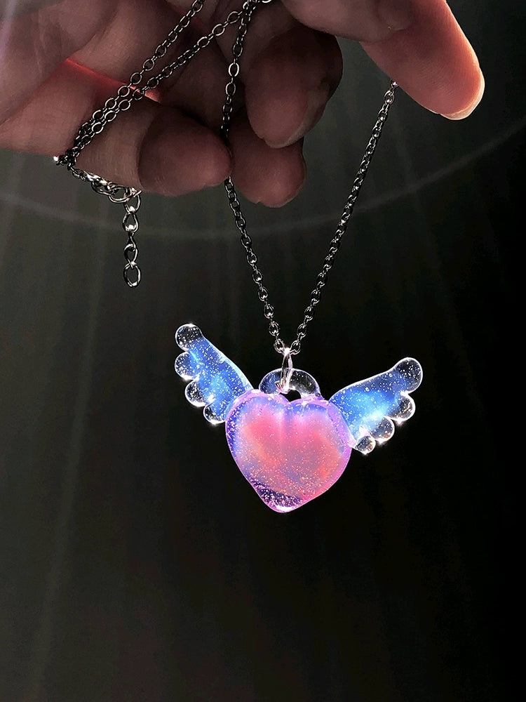 Angel Heart Glass Necklace