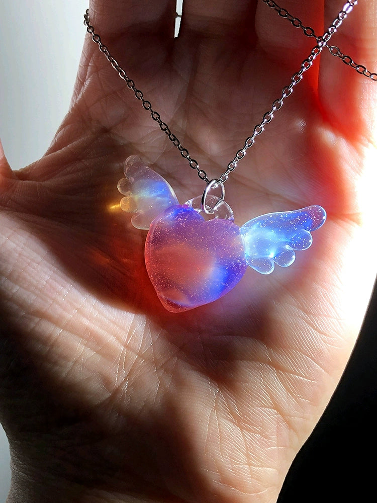 Angel Heart Glass Necklace