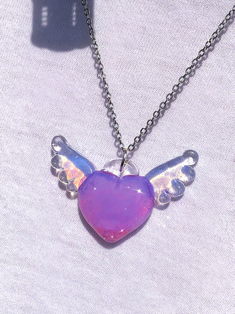 Angel Heart Glass Necklace