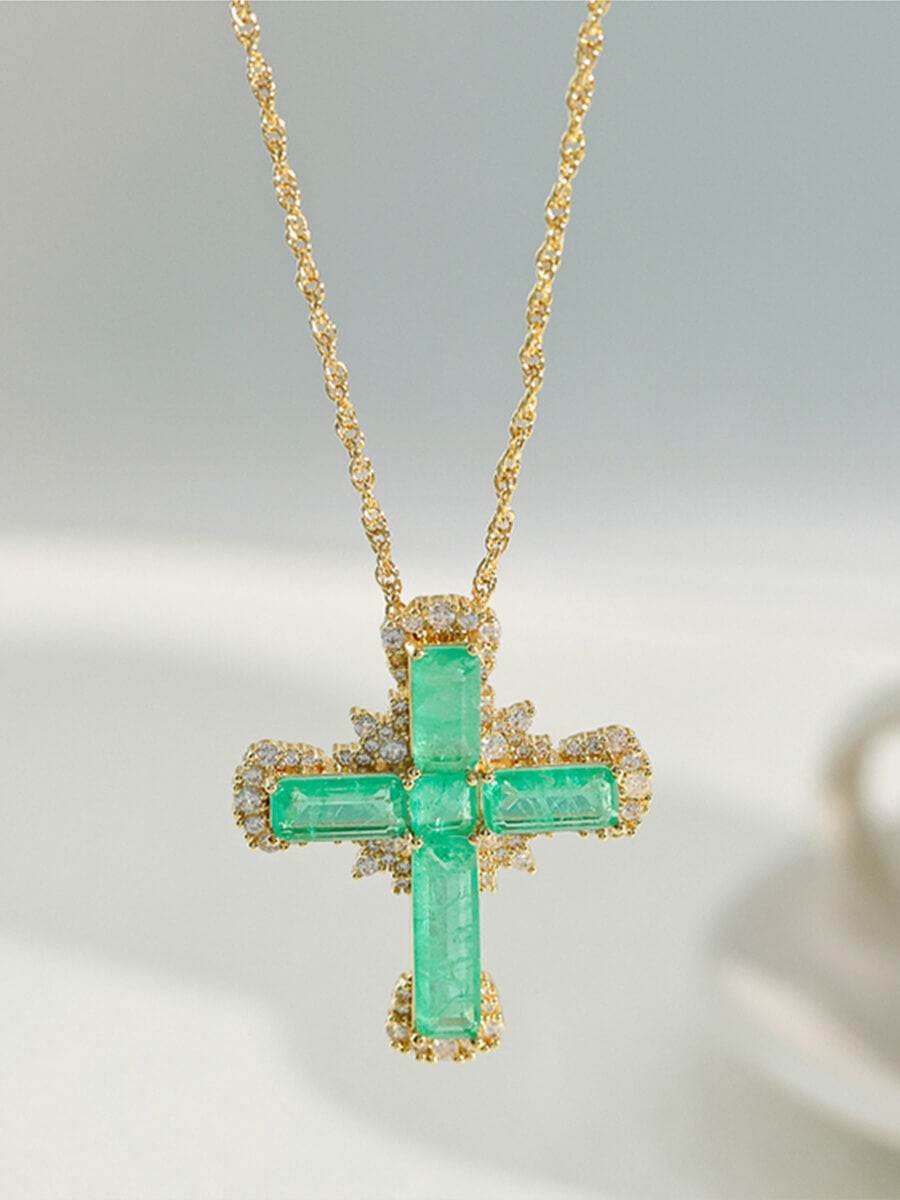 Jade Cross Necklace