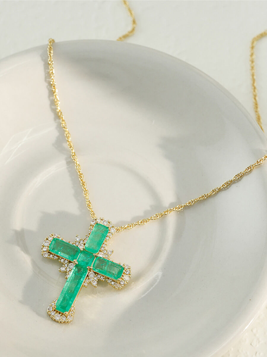 Jade Cross Necklace