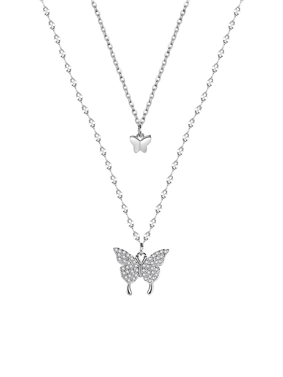 Layered Double Butterfly Necklace