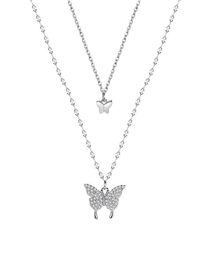 Layered Double Butterfly Necklace