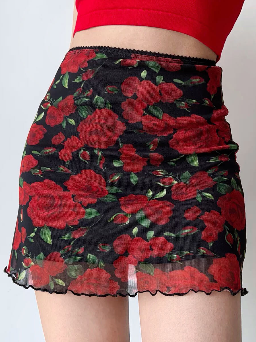 Roses Mini Skirt