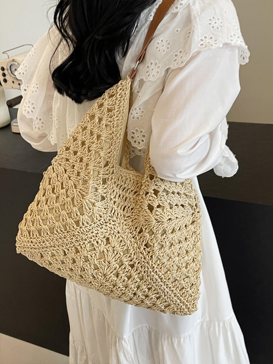 Woven Straw Tote Bag