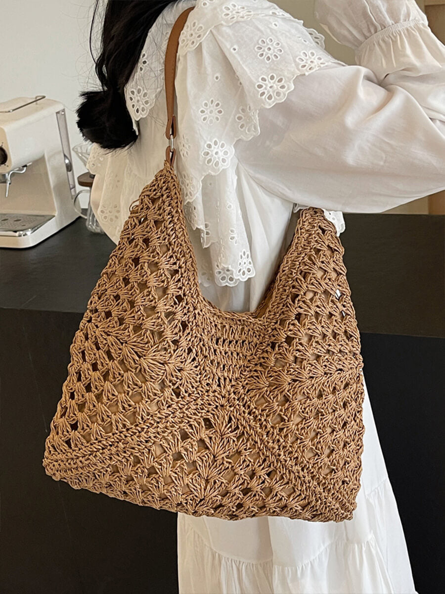 Woven Straw Tote Bag