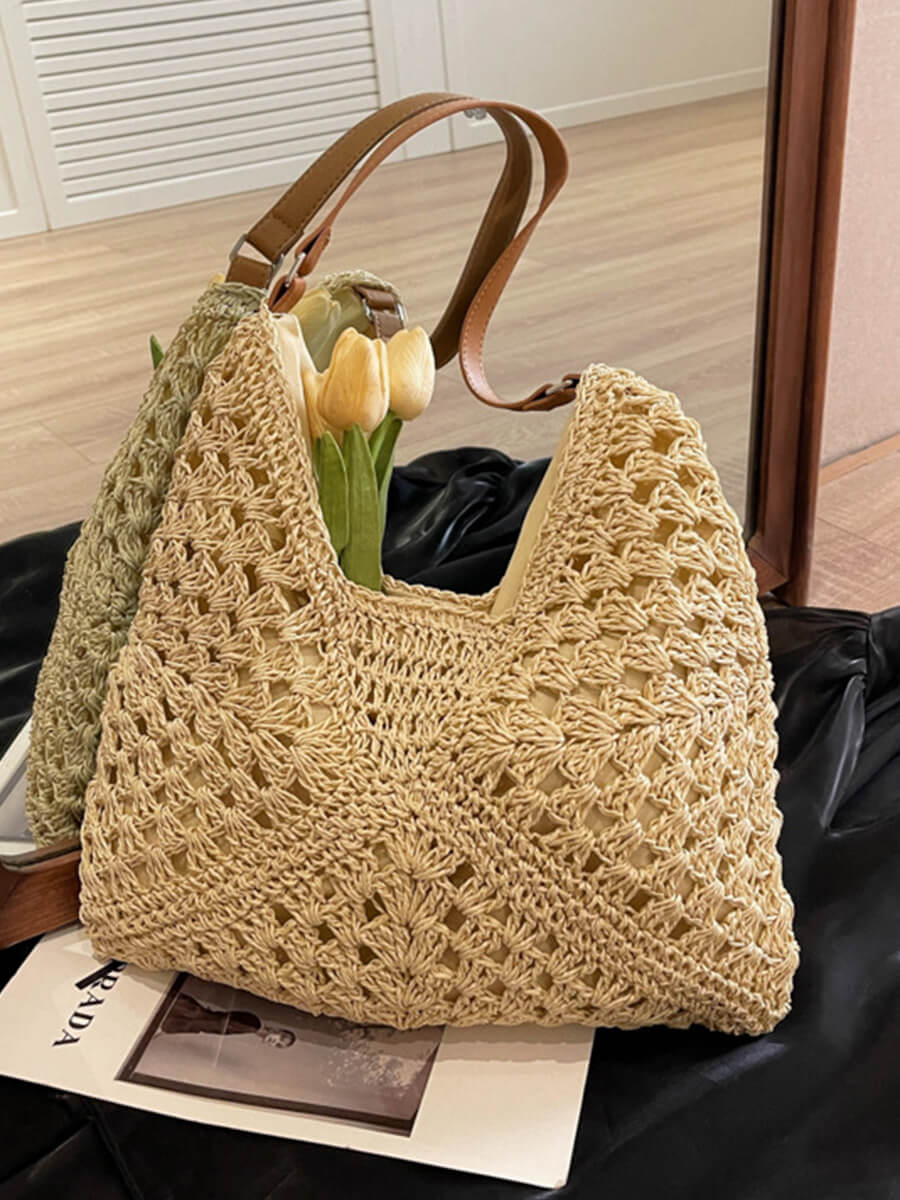 Woven Straw Tote Bag