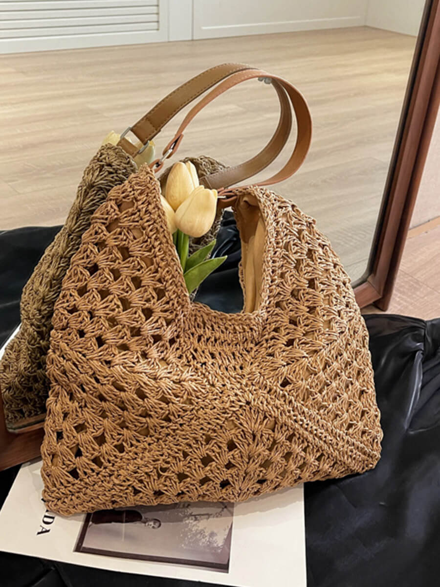 Woven Straw Tote Bag